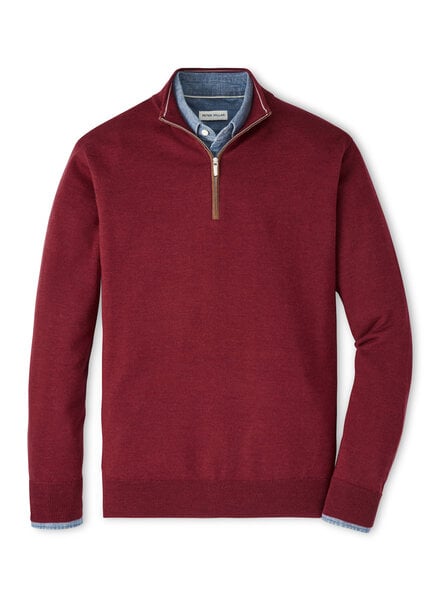 Peter Millar Autumn Crest Quarter Zip w/ Suede Trim