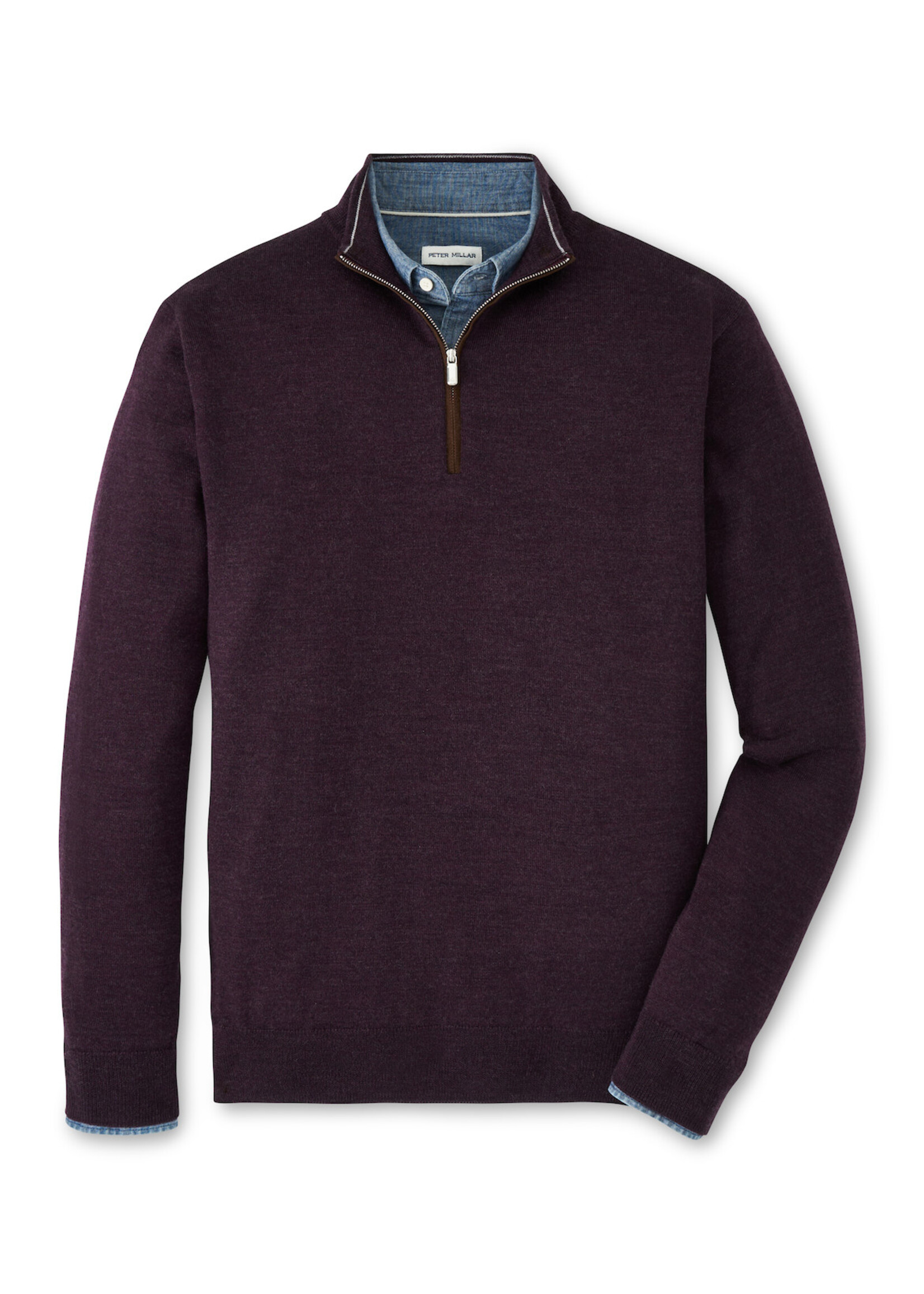 Peter Millar Autumn Crest Quarter Zip w/ Suede Trim