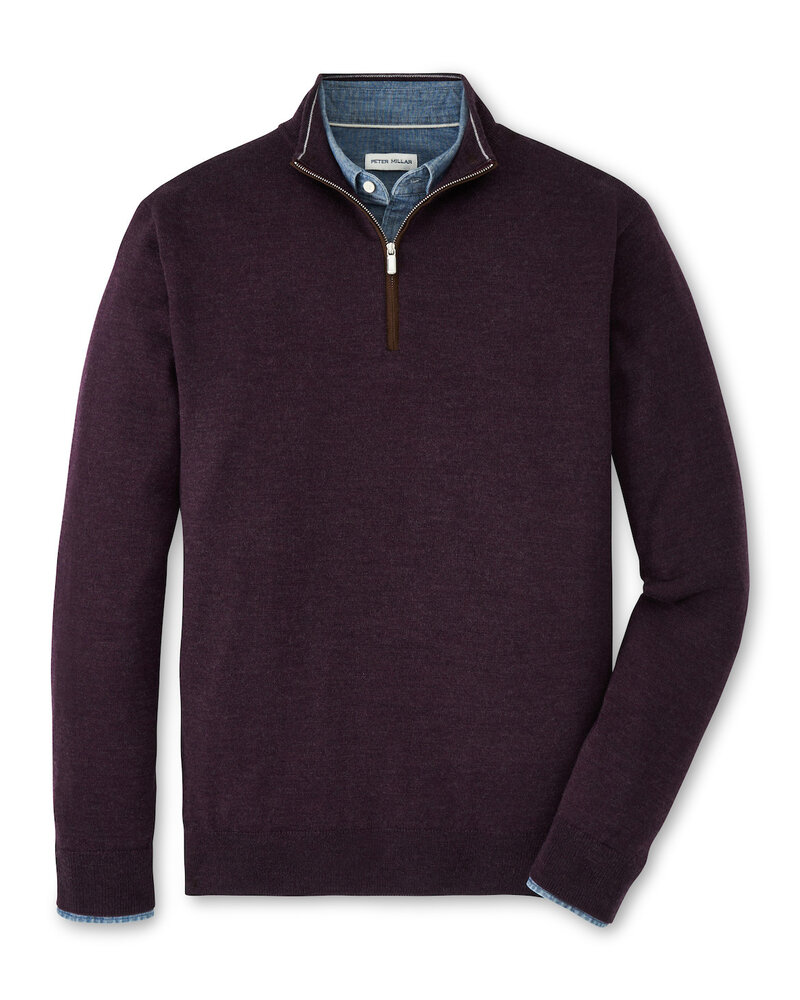 Peter Millar Autumn Crest Quarter Zip w/ Suede Trim