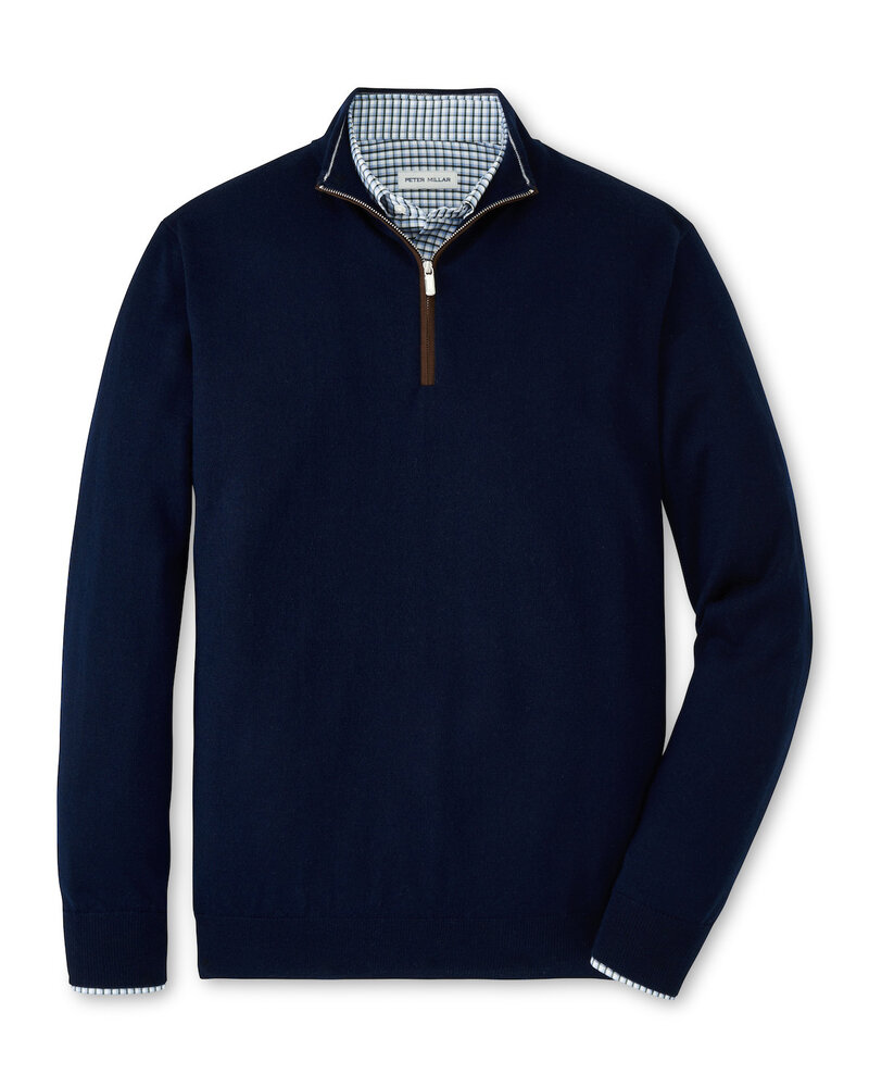 Peter Millar Autumn Crest Quarter Zip w/ Suede Trim