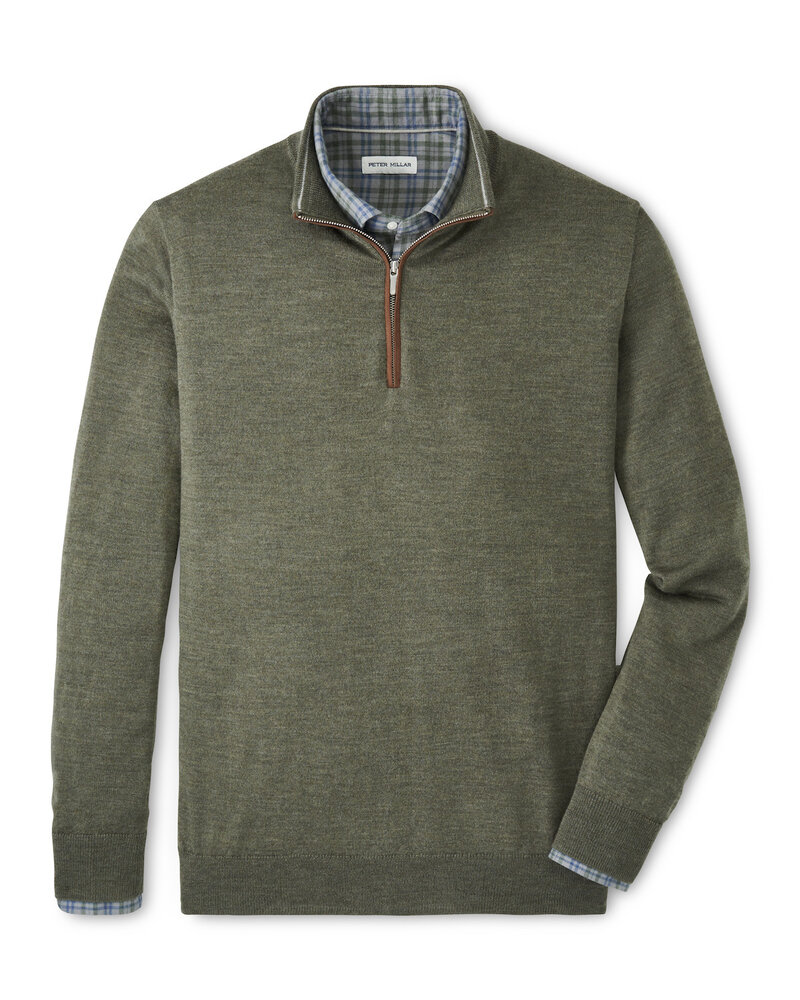 Peter Millar Autumn Crest Quarter Zip w/ Suede Trim