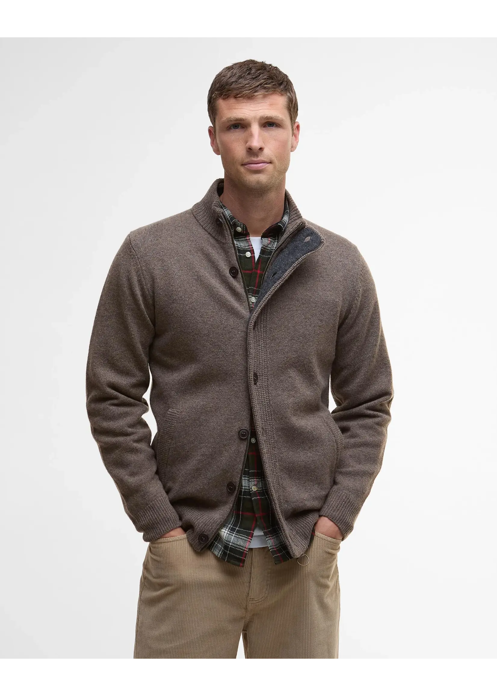 Barbour US for Men & Women Barbour essential patch zip through knitted jumper