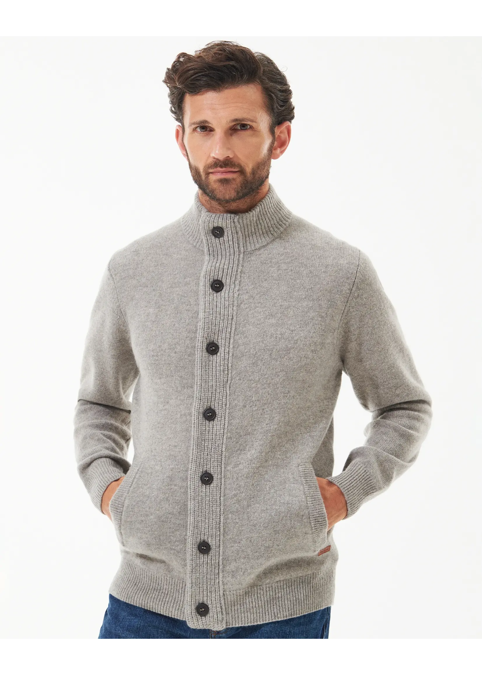 Barbour US for Men & Women Barbour essential patch zip through knitted jumper