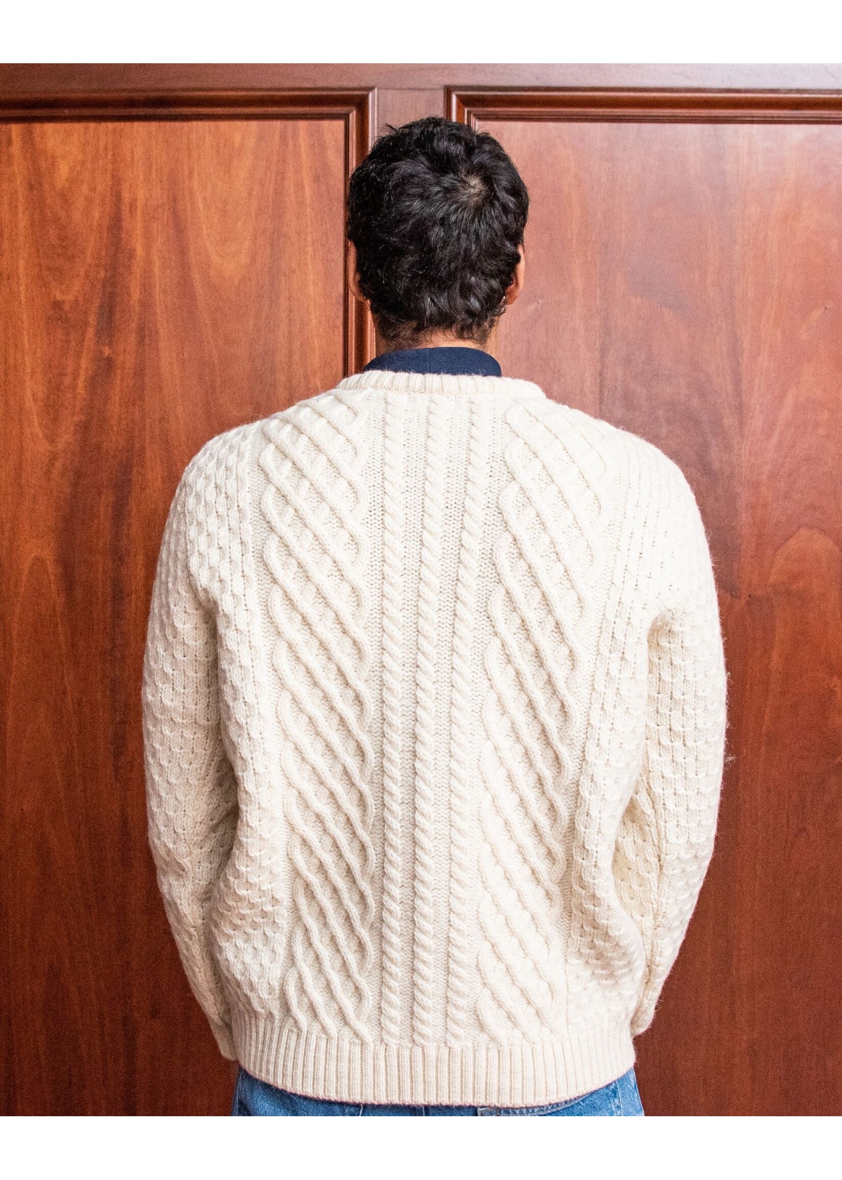 Collegiate Knitwear Designs Collegiate Knitwear Block M Cable Knit Sweater