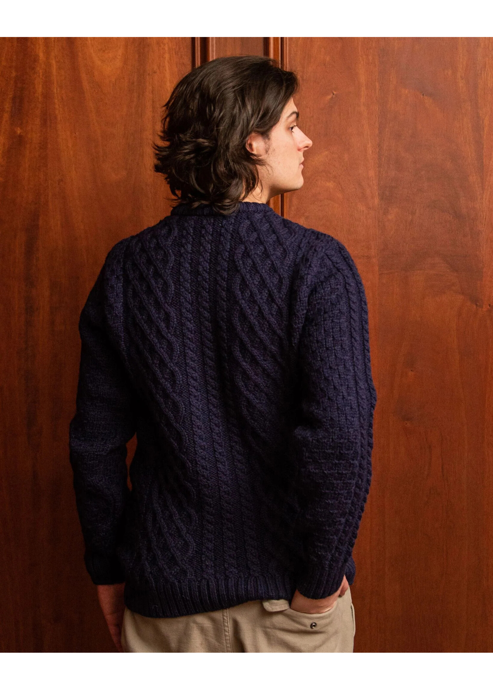 Collegiate Knitwear Designs Collegiate Knitwear Block M Cable Knit Sweater