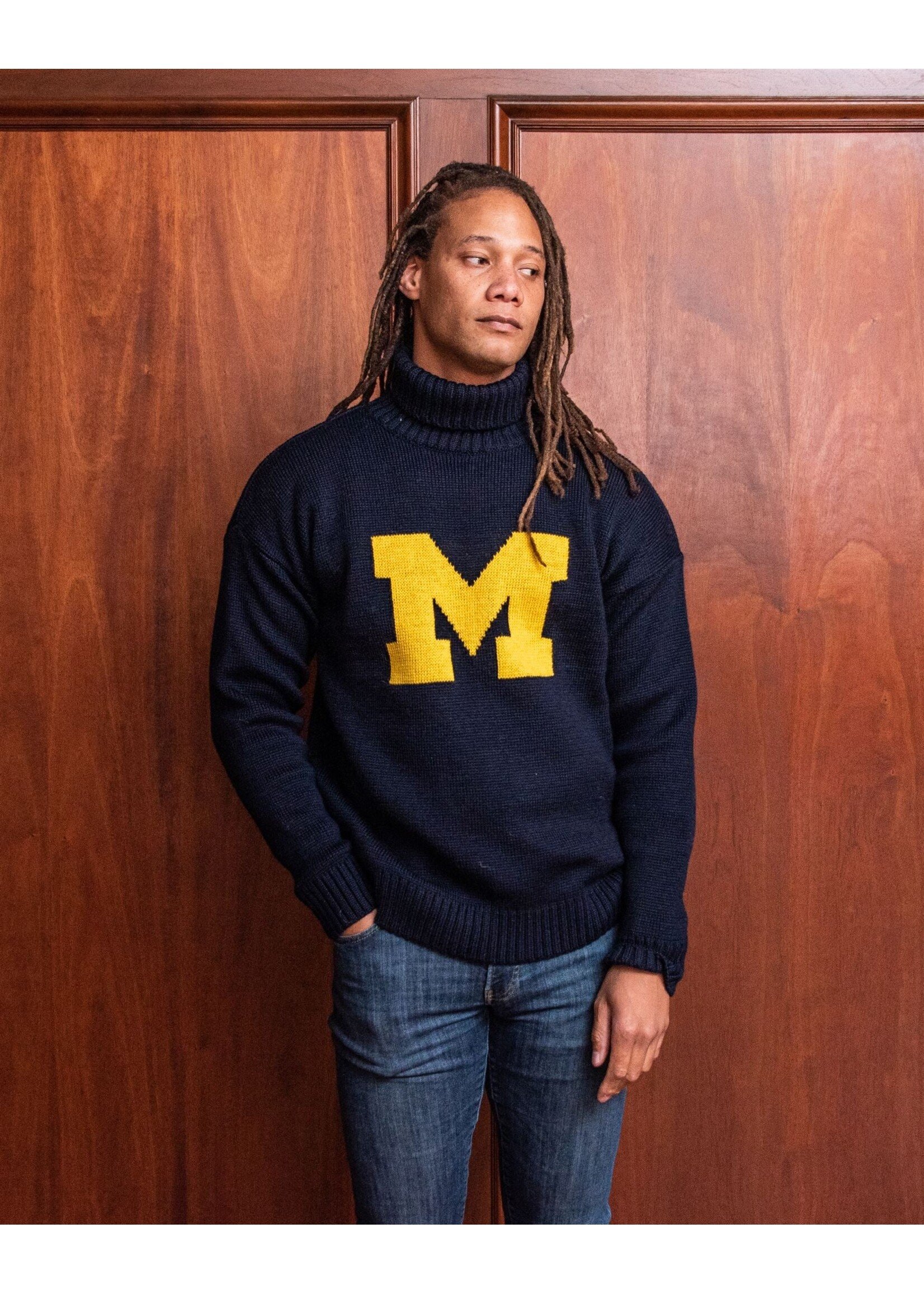 Collegiate Knitwear Designs Collegiate Knitwear Block M Turtleneck Sweater