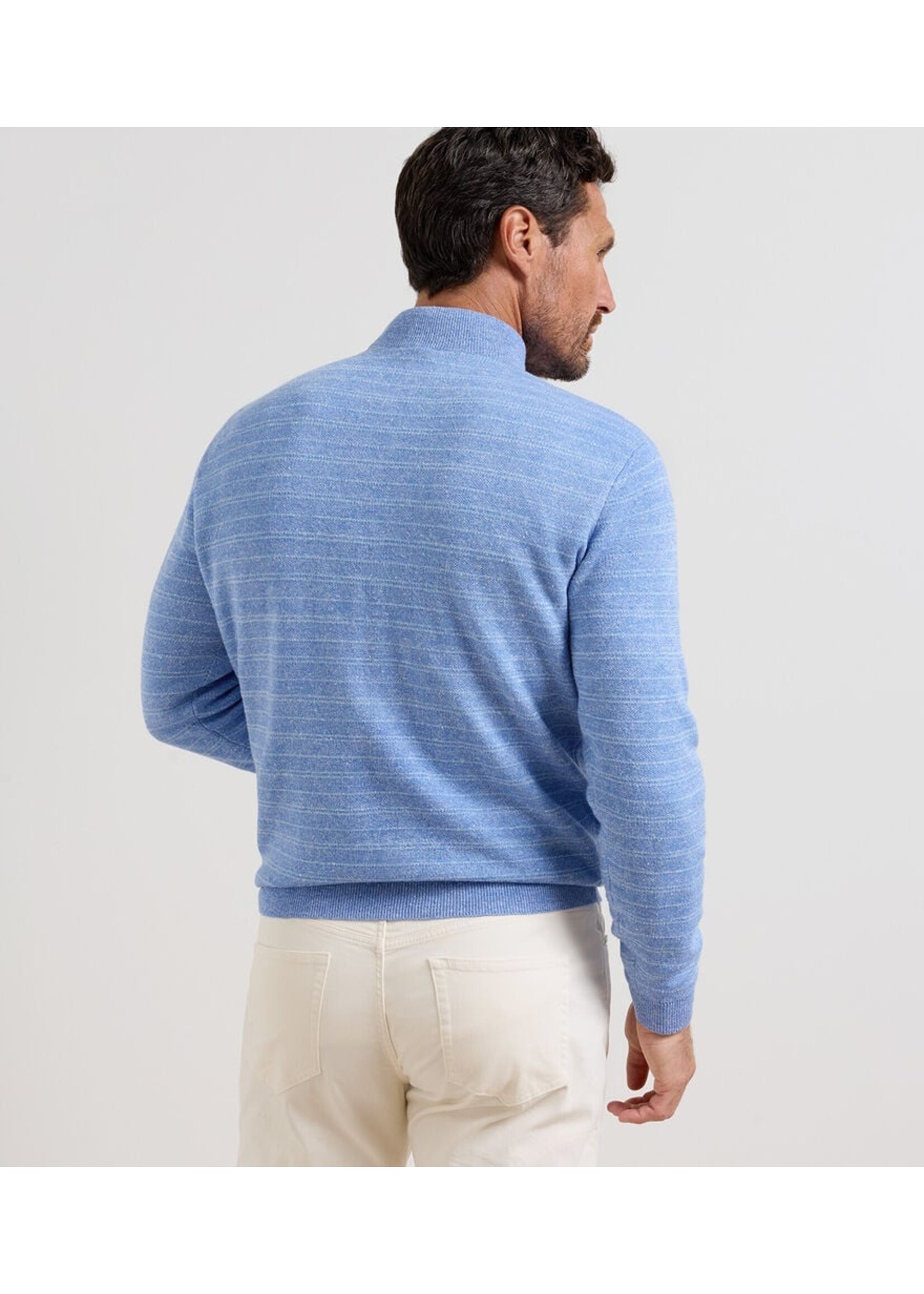 Peter Millar Saratoga Striped Quarter Zip Sweater