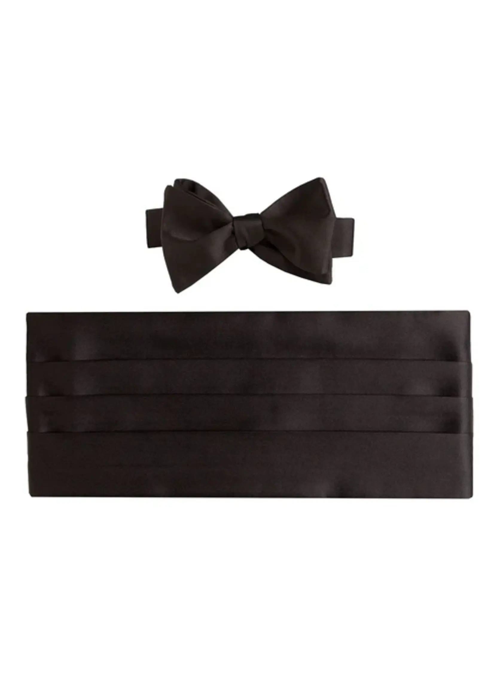David Donahue Black Cummerbund & Bowtie