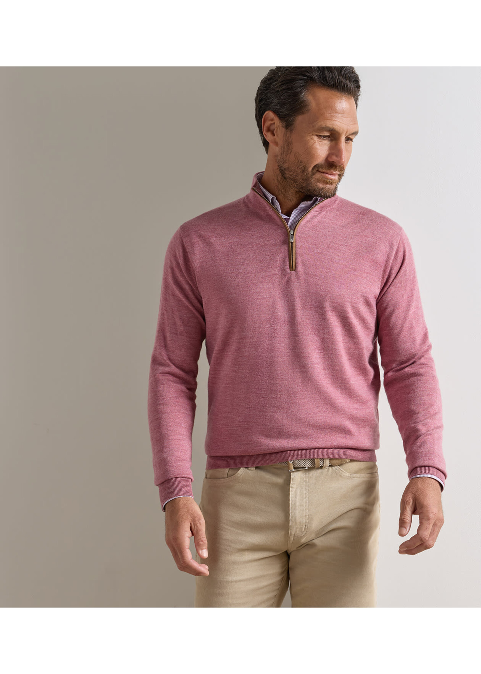 Peter Millar Peter Millar Autumn Crest Suede Trim Quarter-Zip