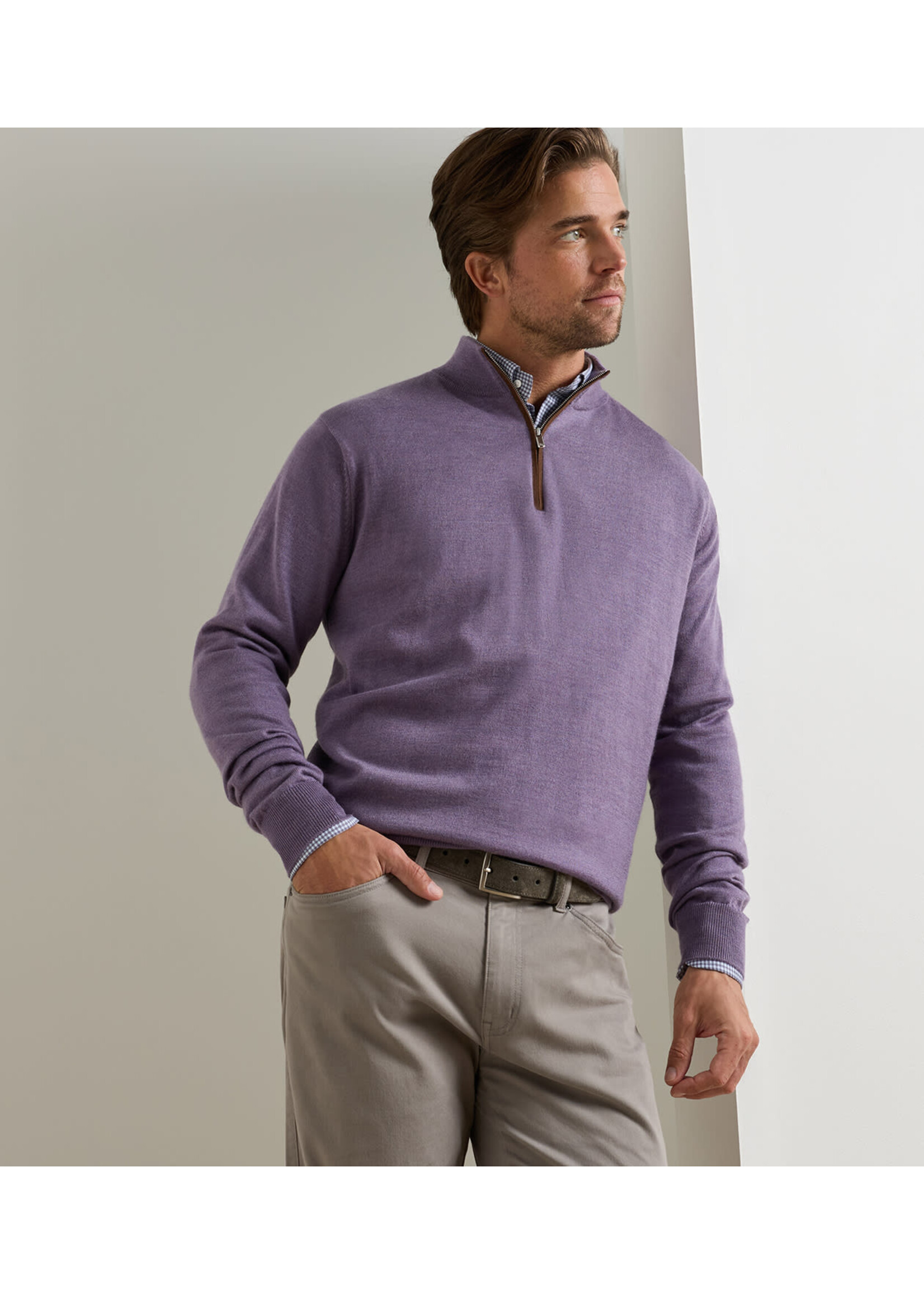 Peter Millar Peter Millar Autumn Crest Suede Trim Quarter-Zip