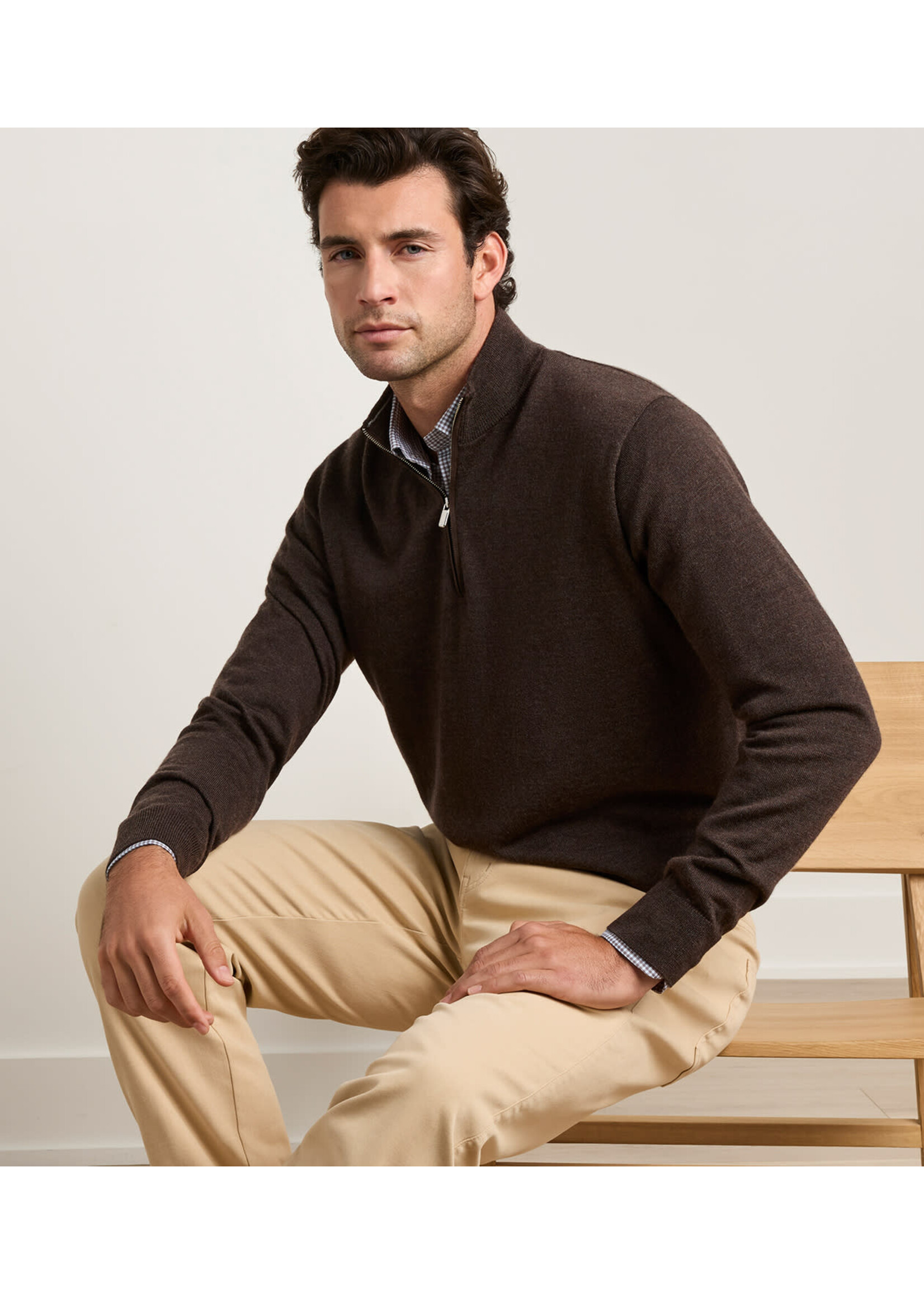 Peter Millar Peter Millar Autumn Crest Suede Trim Quarter-Zip