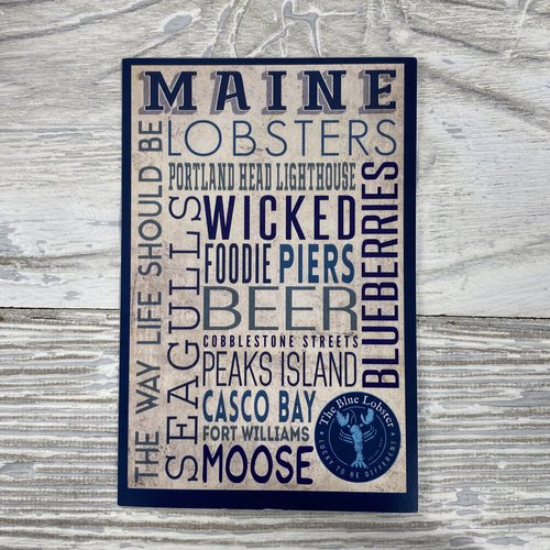 Lantern Press 52355-Sticker-Maine Words