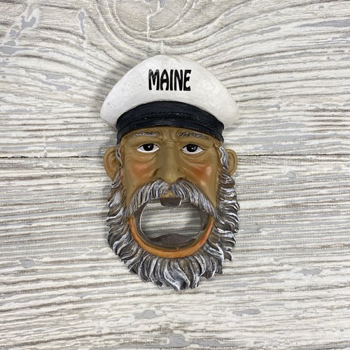 Chesapeake Bay Fisherman Blue Bottle Opener Magnet