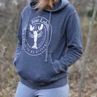 ocean beach The Blue Lobster Super Soft Vintage Ladies Hoodie