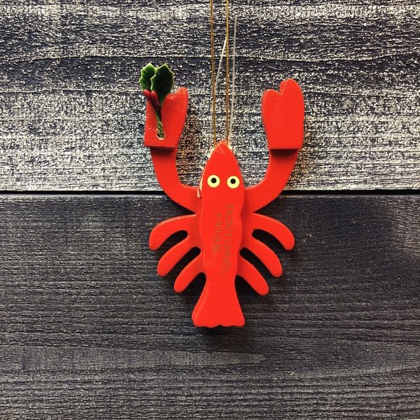Cape Shore Wood Lobster Christmas Ornament