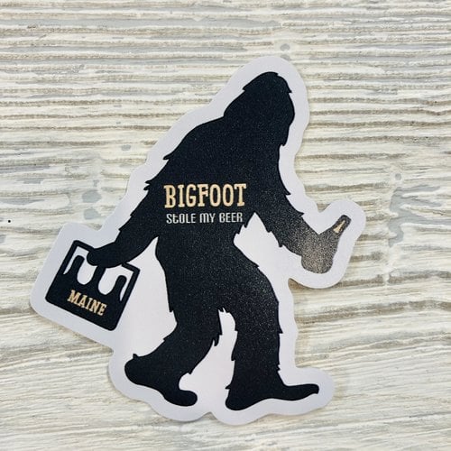 Bumwraps Silhouette Bigfoot Stole Beer Sticker