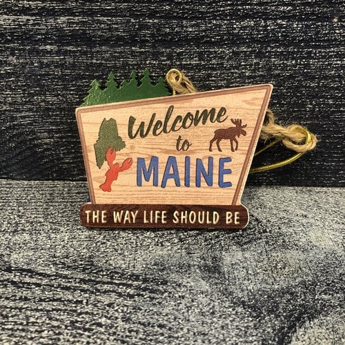 Cape Shore Welcome To Maine Sign Ornament