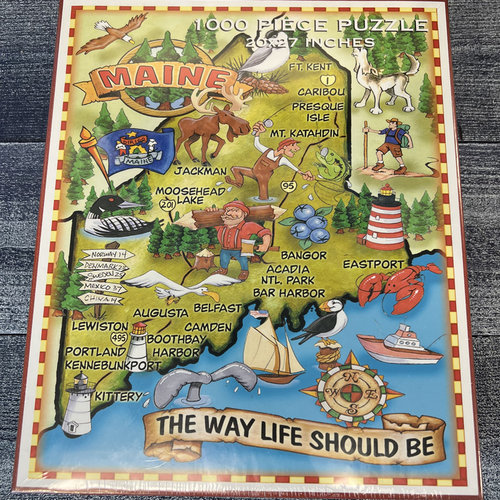 Maine Scene 22-Puzzle-Maine Map