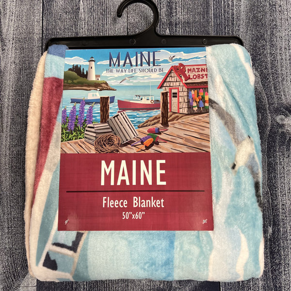 Maine Scene 15-Blanket-Fishing Village