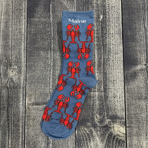 FBF Sock-Maine Lobster Pattern Zag-Med