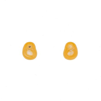 Oval Yellow Freshwater Pearl Post Earrings