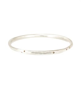 Oval Hammered Twist Bangle with (11) Autumn Diamonds in Silver