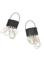 Basket Earrings in Silver with Woven Seed Pearls