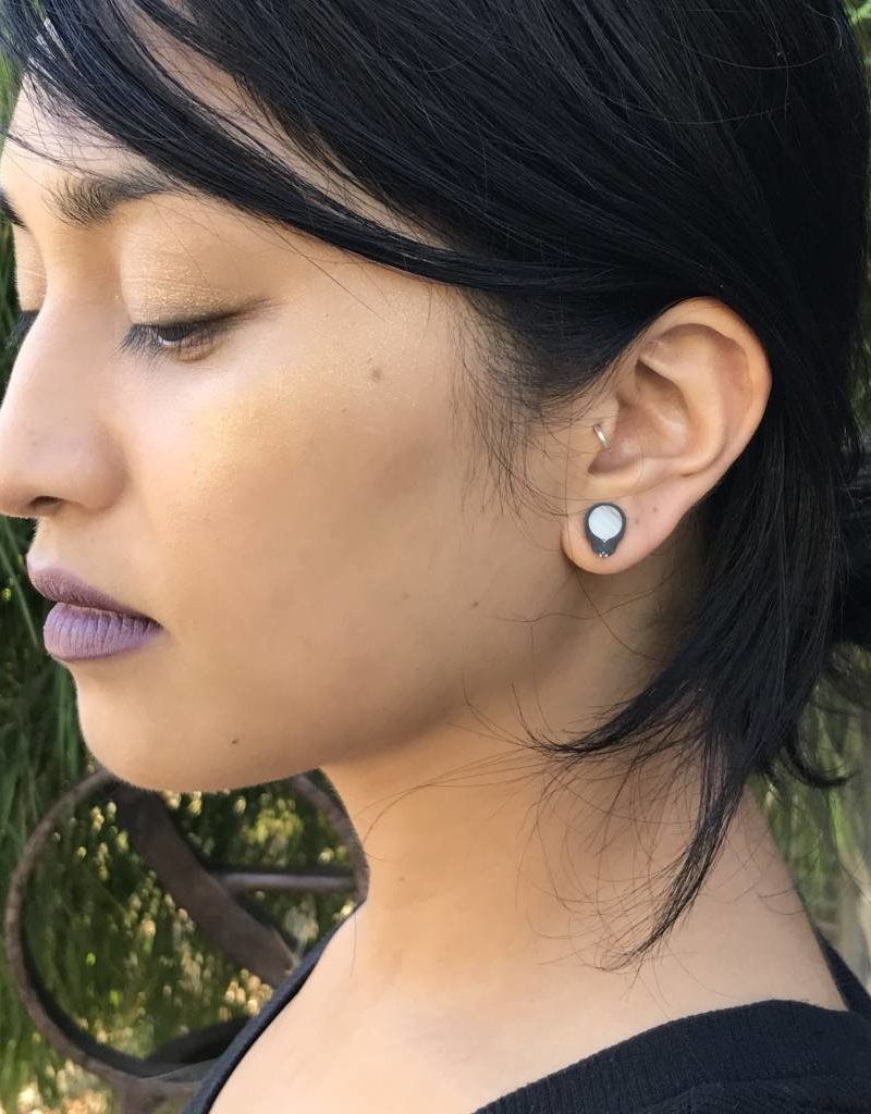 Black Tahitian Pearl Post Earrings