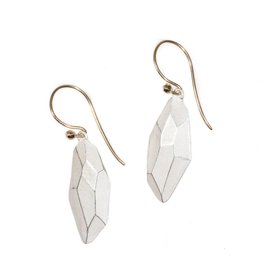 Flat Faceted Earrings in Silver