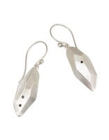 Flat Faceted Earrings in Silver