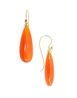 Carnelian Drop Earrings in 18k Yellow Gold