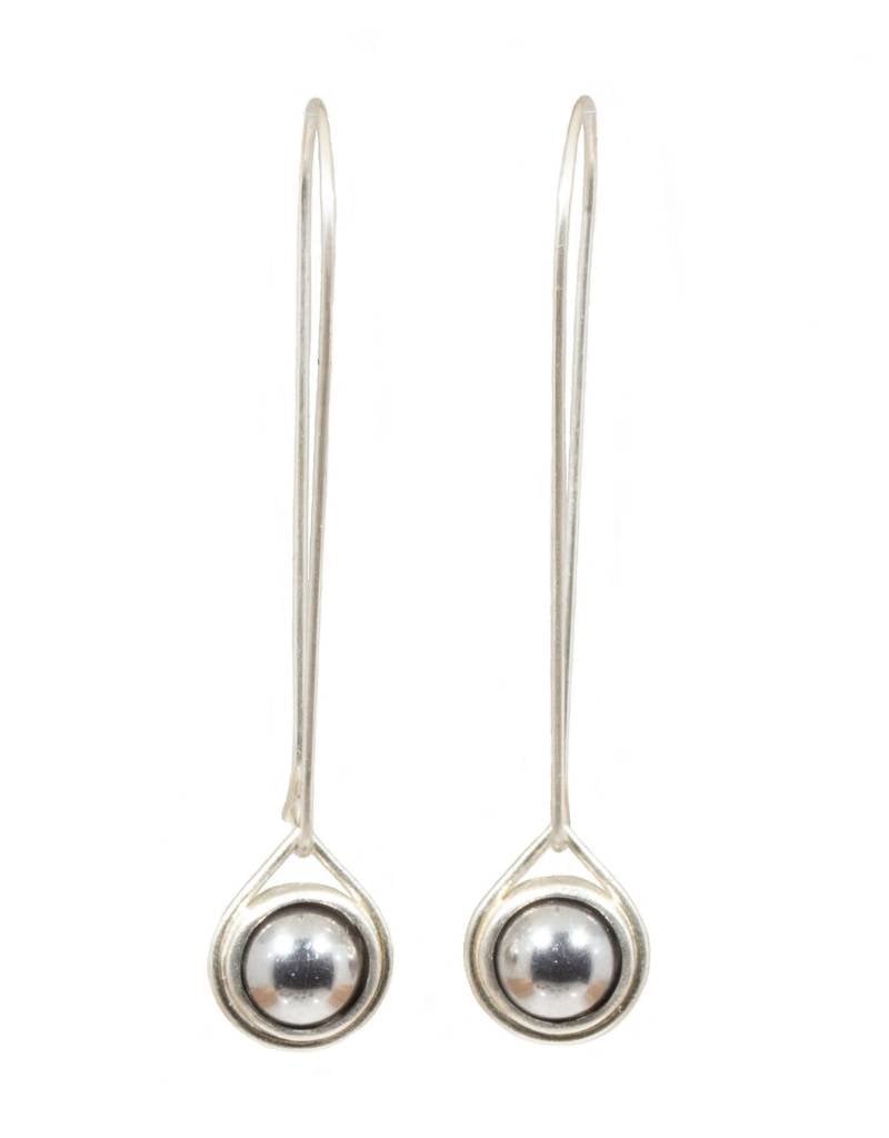 Ball Bearing Spinner Earrings in Silver