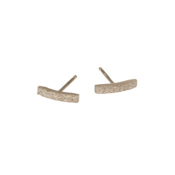 Sand Bar Post Earrings in 14k Palladium White Gold