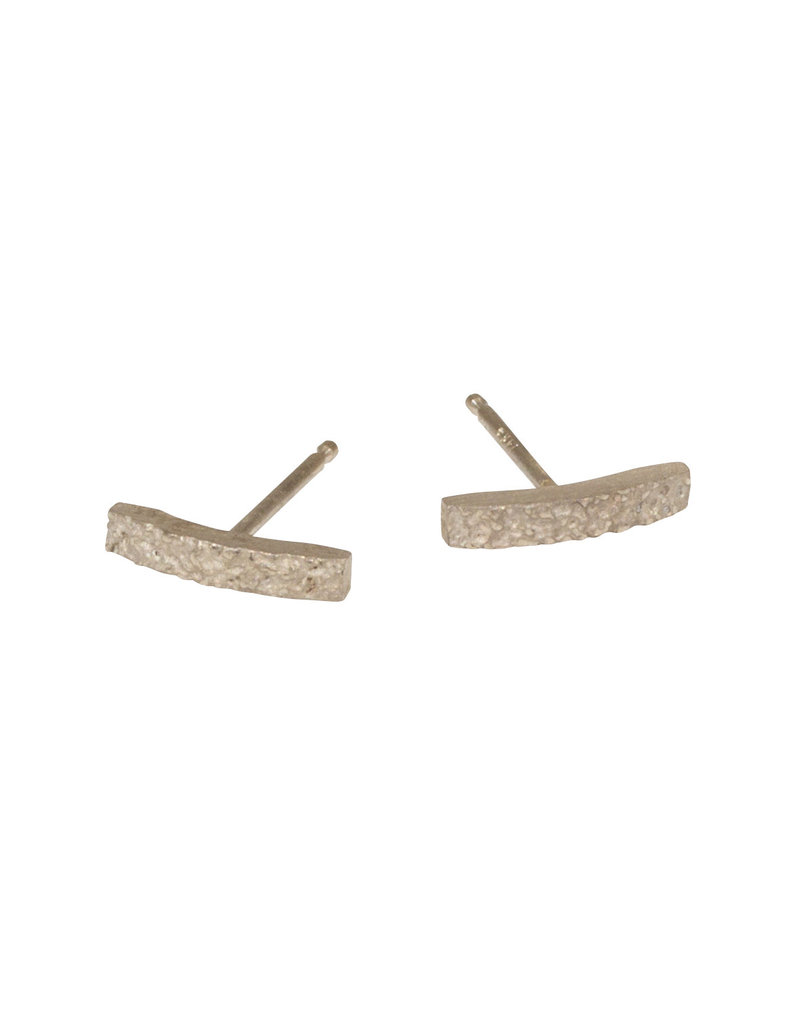 Sand Bar Post Earrings in 14k Palladium White Gold