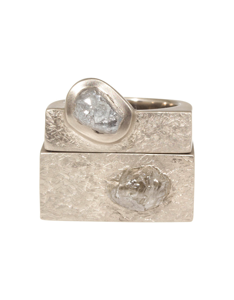 Custom Diamond Crystal Women's Ring in 18k Palladium White Gold