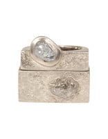 Custom Diamond Crystal Men's Ring in 18k Palladium White Gold