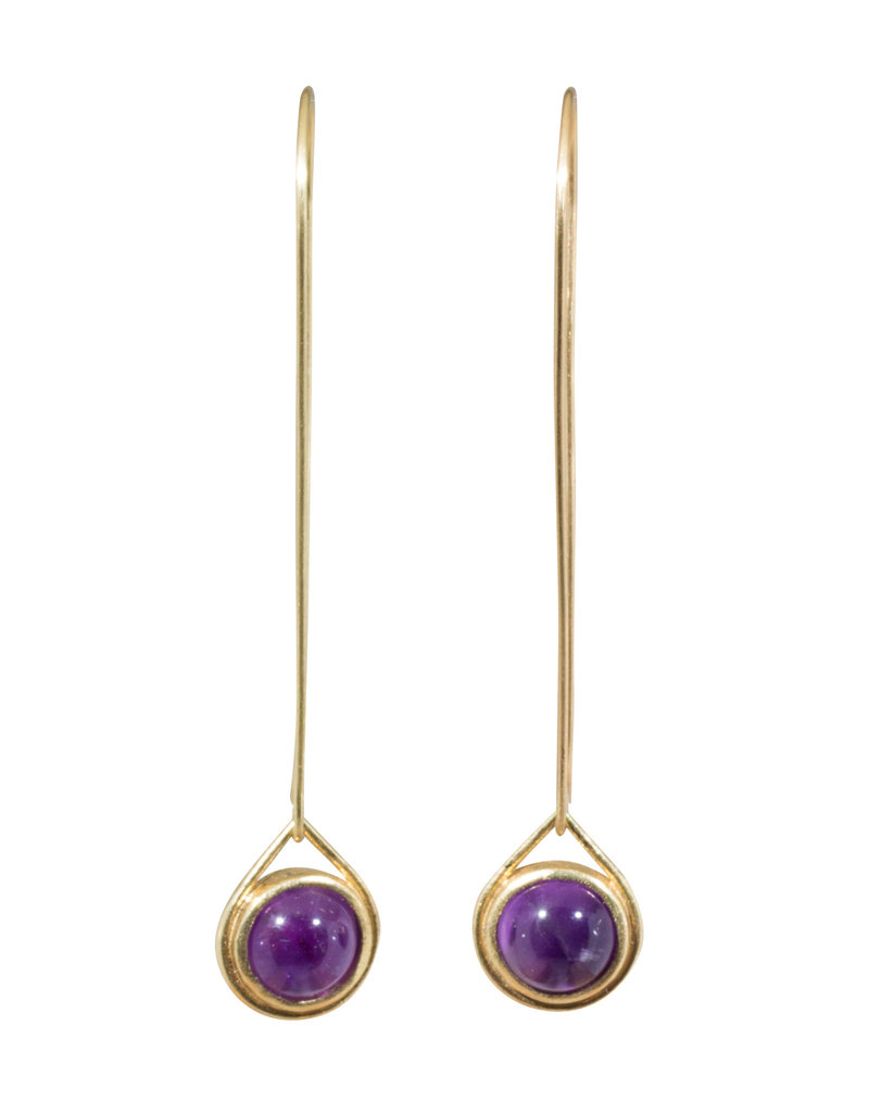 Amethyst Spinner Earrings in 18k Yellow Gold