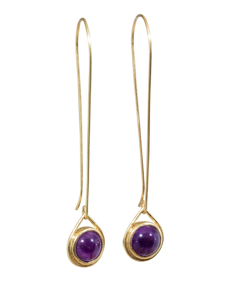 Amethyst Spinner Earrings in 18k Yellow Gold