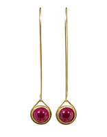 Ruby Spinner Earrings in 18k Yellow Gold