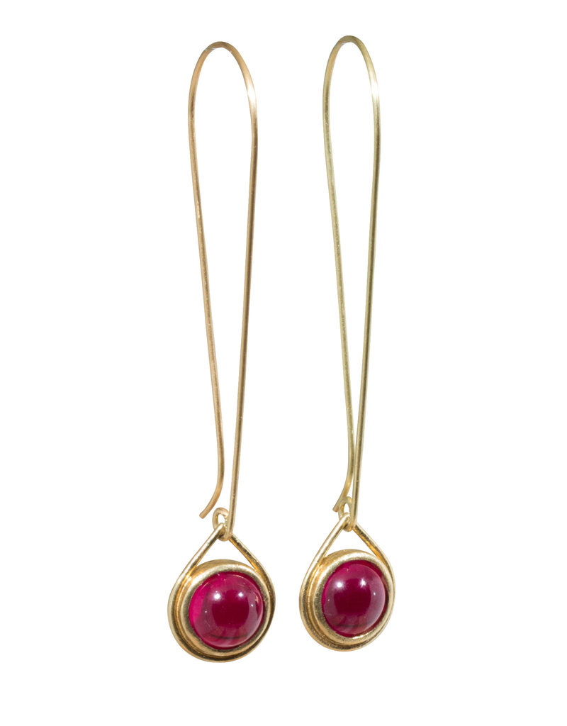 Ruby Spinner Earrings in 18k Yellow Gold