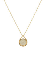 Moonstone Spinner Pendant in 18k Yellow Gold