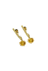 Oval Sapphire Drop Earrings in 18k Yellow Gold