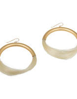 Full Moon - Large White Horsehair Hoop Earrings