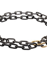 Heavy Chain Necklace in Grey Steel and 18k Yellow Gold