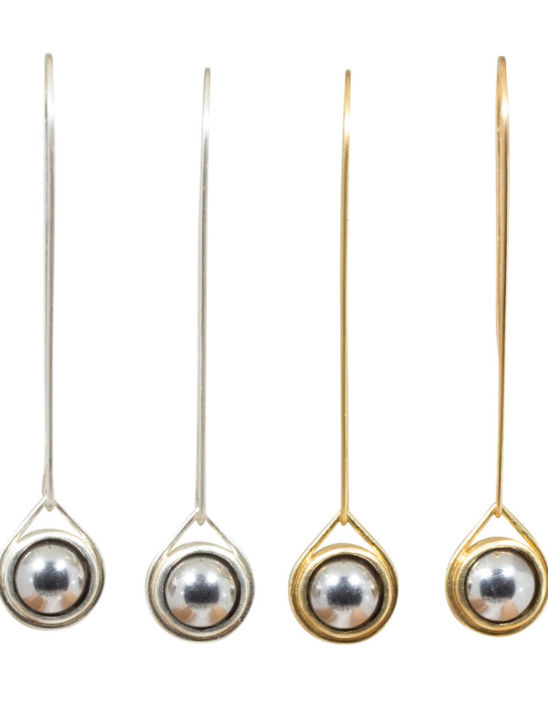 Ball Bearing Spinner Earrings  in 18k Yellow Gold