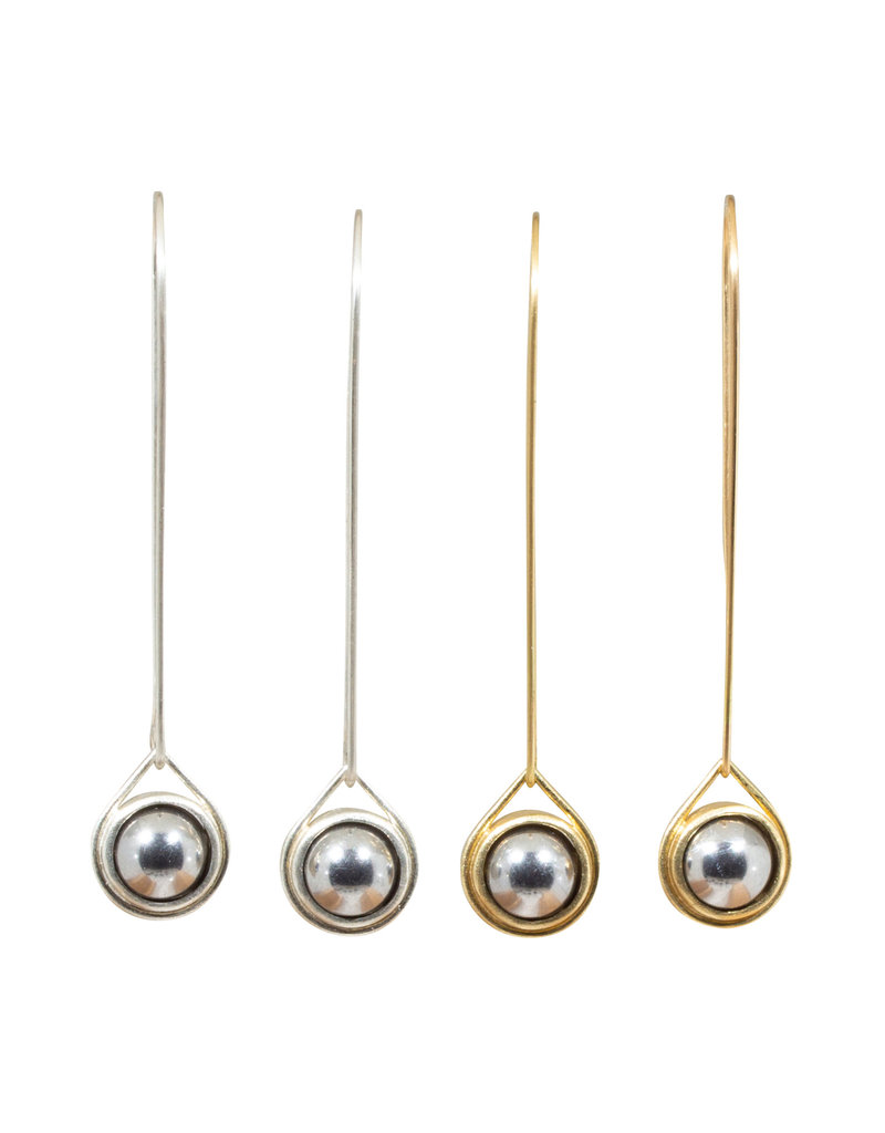 Ball Bearing Spinner Earrings  in 18k Yellow Gold