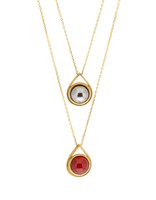 Carnelian Spinner Pendant in 18k Yellow Gold