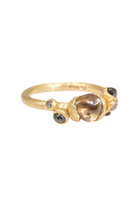 Champagne Diamond Crystal Ring in 14k Yellow gold