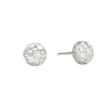 Small Topography Post Earrings in Silver
