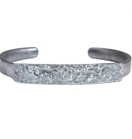 Topography Cuff Bracelet in Oxidized Silver Plain